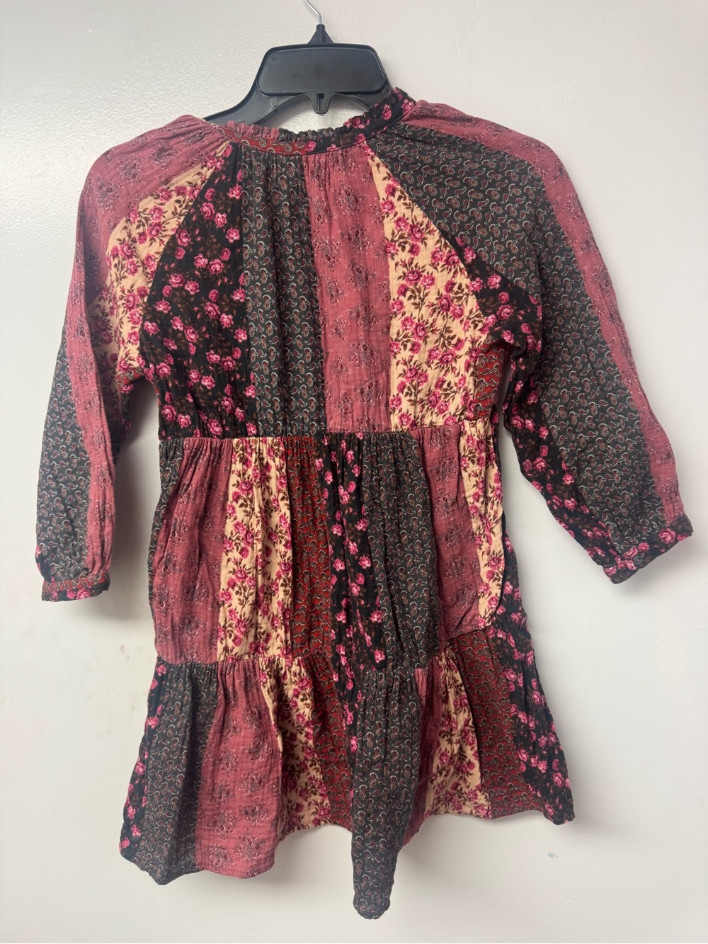 Zara Girls Patchwork Floral Prairie Boho Babydoll Dress Size 9 134 Western B9 - Picture 5 of 9